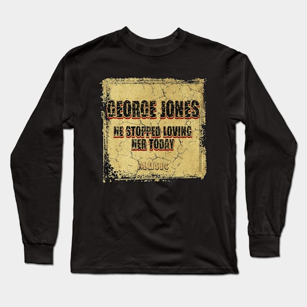 George Jones Art Drawing #7 Long Sleeve T-Shirt by katroxdesignshopart444